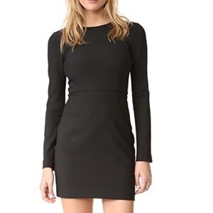 NWT Elizabeth & James Rudi Dress Black Long Sleeve Jewel Neckline Open Back
